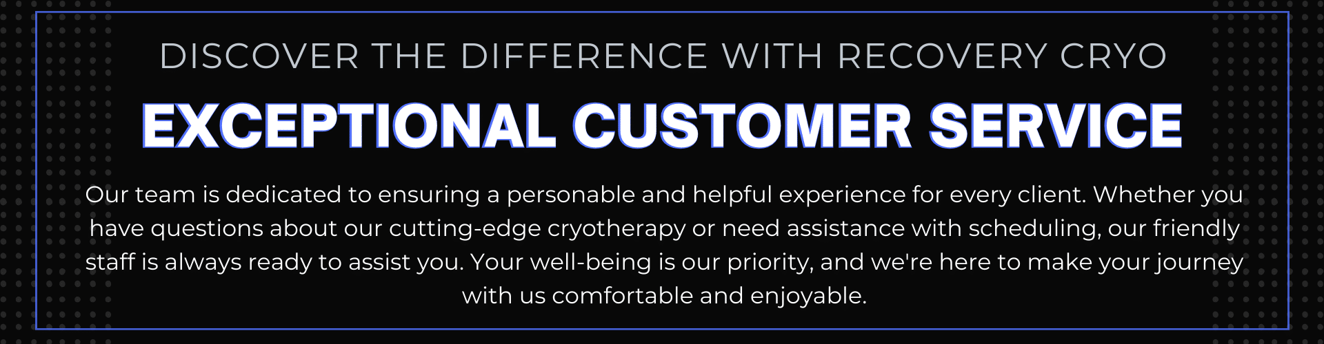 Experience innovation, exceptional customer service and flexible hours at Recovery Cryo!