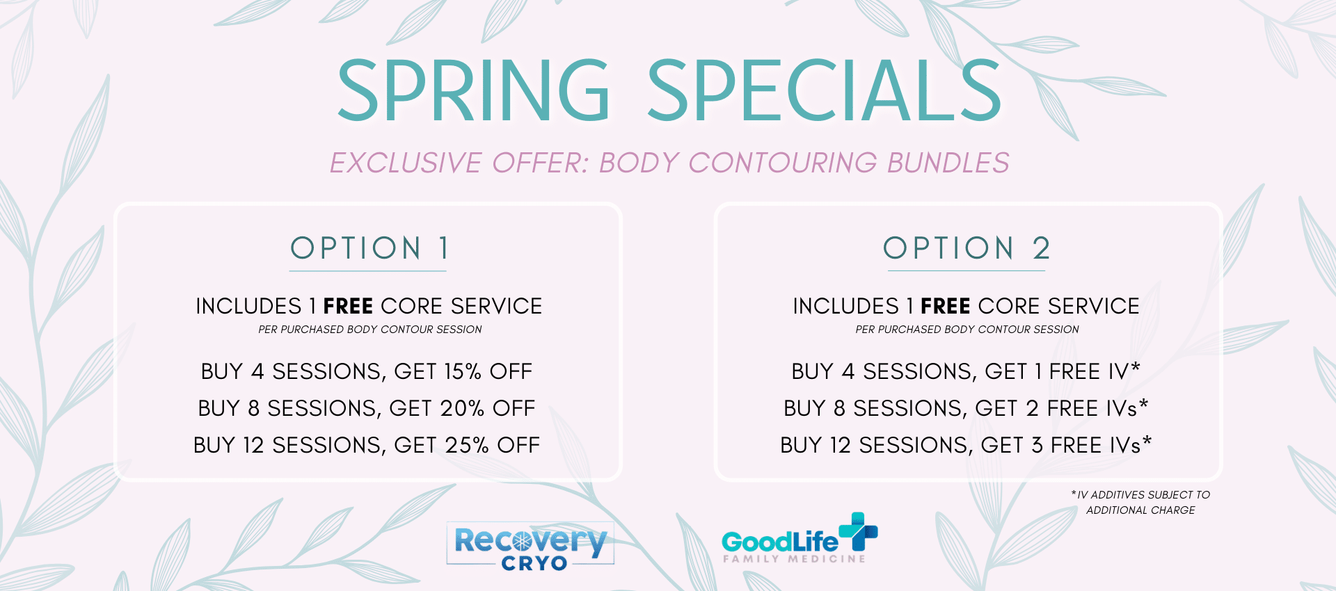 Spring Specials at Recovery Cryo!